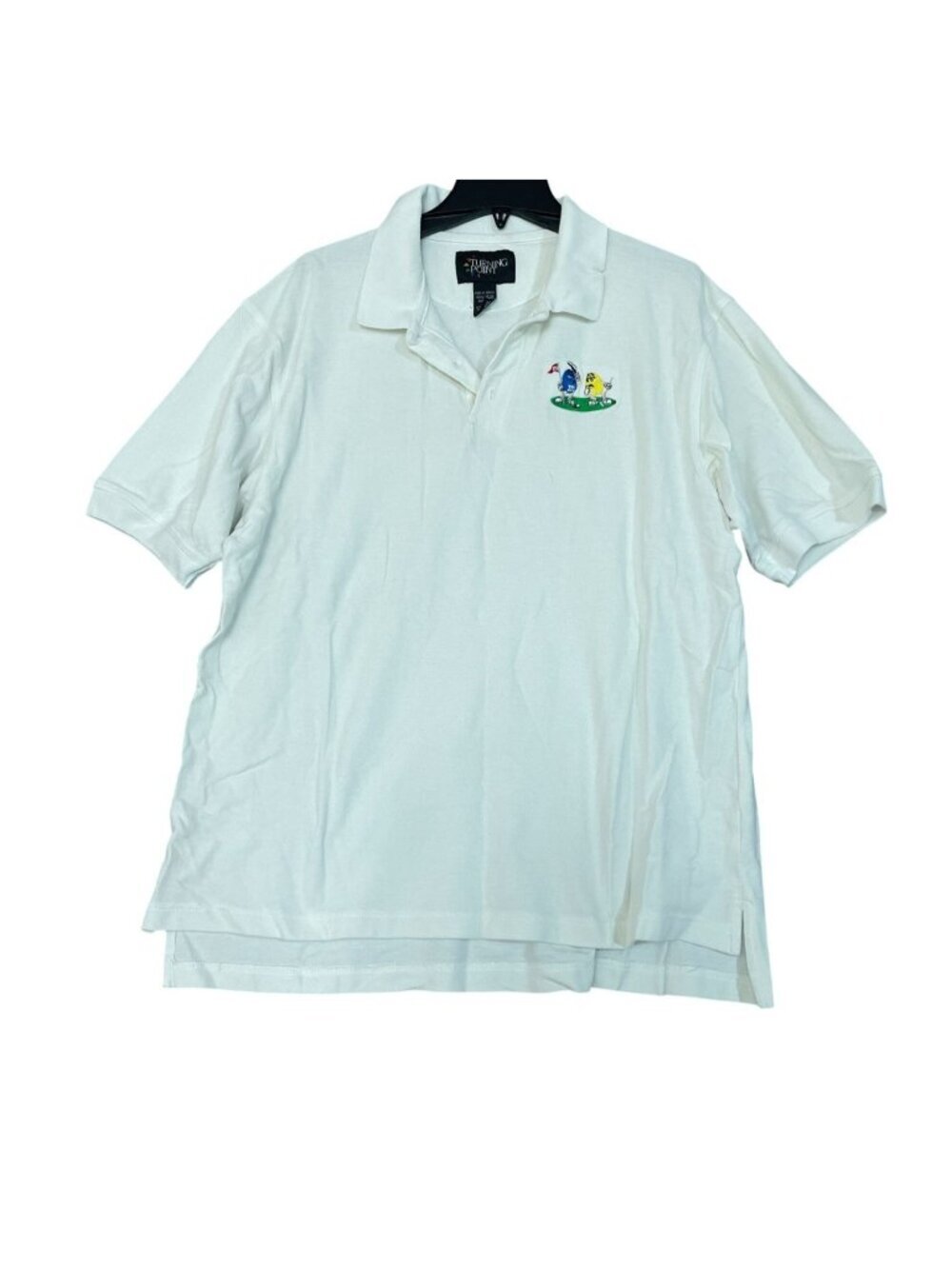 Vtg M&M Turning Point Men's XL White Cotton Golf Polo Shirt P0876